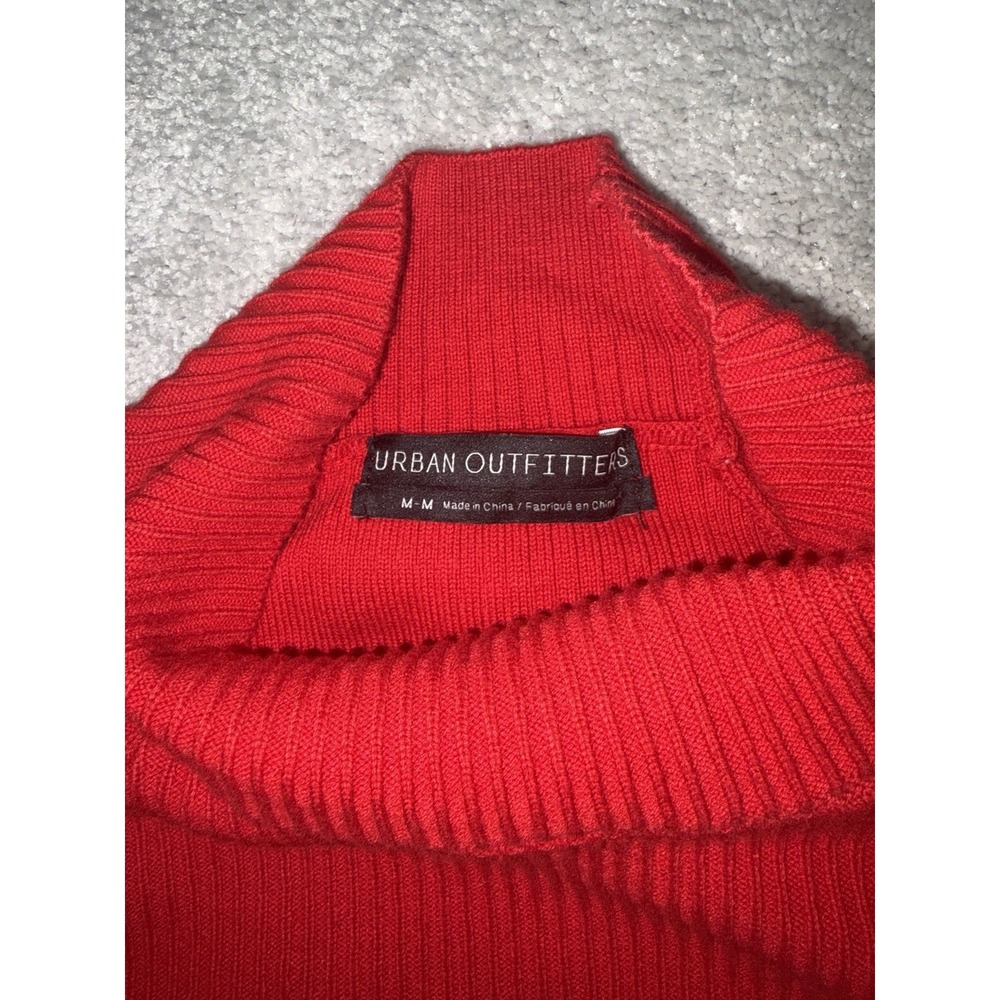 urban outfitters purple red ribbed fitted dress M long sleeve - Picture 8 of 11